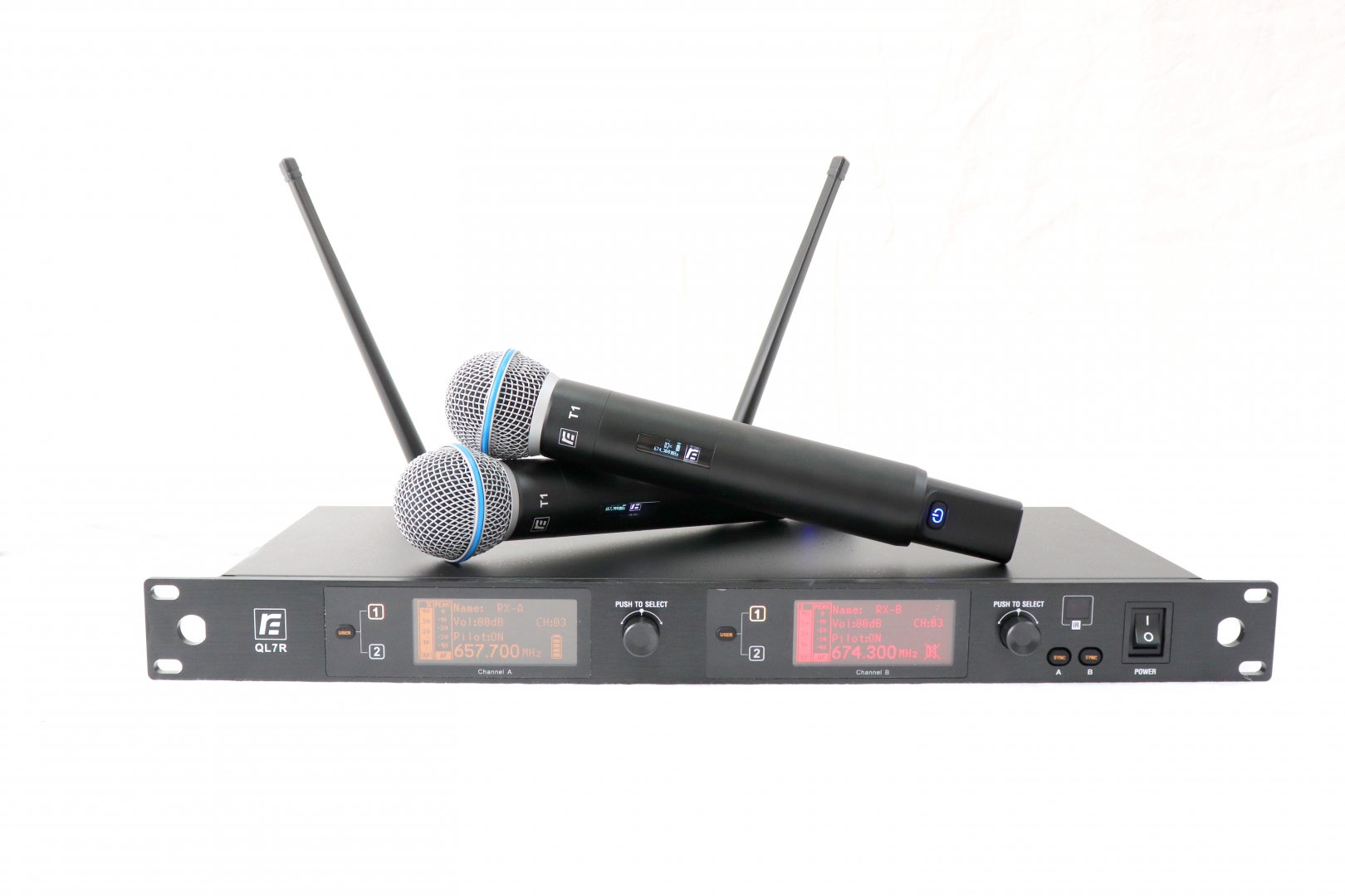 RFIntell QL7R/T1-A 651,800-683,400 МГц 2-канальная радиосистема с 2-мя ручными микрофонами в Миассе